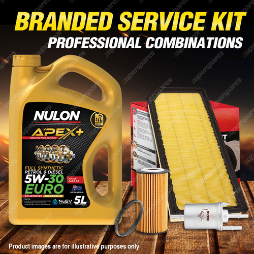Ryco Oil Air Fuel Filter 5L APX5W30C3 Oil Service Kit for Audi A3 8P 2.0L TFSi