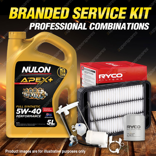 Ryco Oil Air Fuel Filter 5L APX5W40 Service Kit for Mitsubishi Outlander ZG ZH