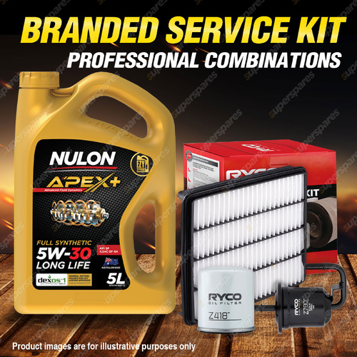 Ryco Oil Air Fuel Filter 5L APX5W30D1 Service Kit for Toyota Landcruiser UZJ200