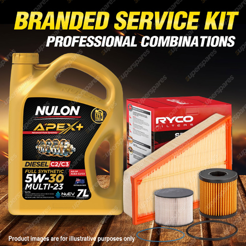 Ryco Oil Air Fuel Filter 7L APX5W30C23 Service Kit for Ford Mondeo MA MB MC 2.0L