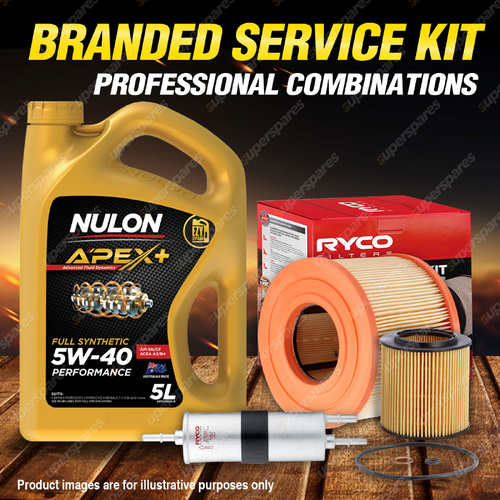 Ryco Oil Air Fuel Filter 5L APX5W40 Service Kit for BMW 125i 130i E82 E87 E88
