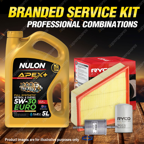 Ryco Oil Air Fuel Filter 5L APX5W30C3 Service Kit for Volkswagen Polo 9N 1.8L