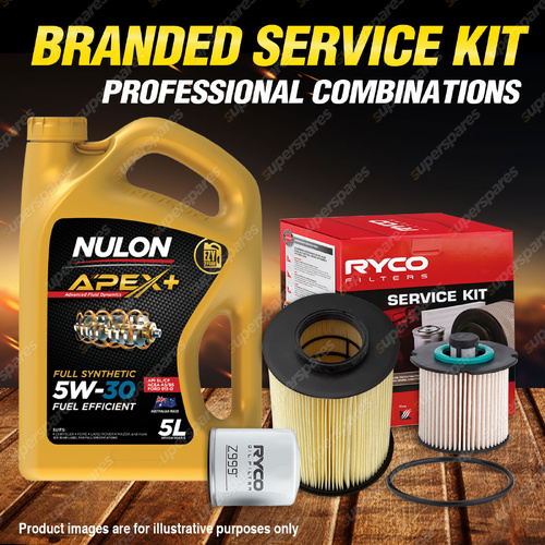 Ryco Oil Air Fuel Filter 5L APX5W30A5 Service Kit for Ford Focus LZ Kuga TF 2.0L