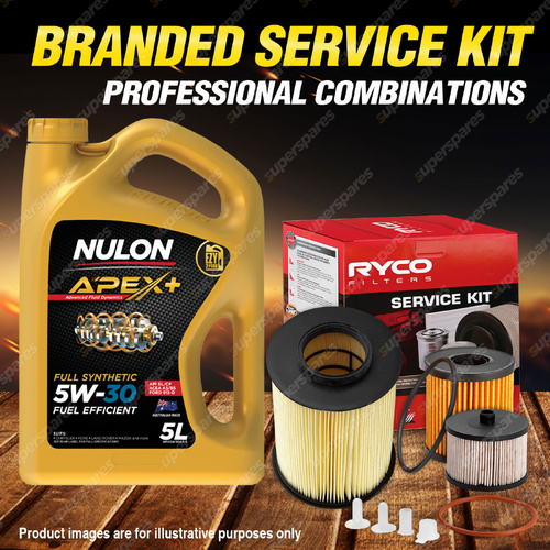 Ryco Oil Air Fuel Filter 5L APX5W30A5 Service Kit for Ford Focus LT LV 2.0L TDCi