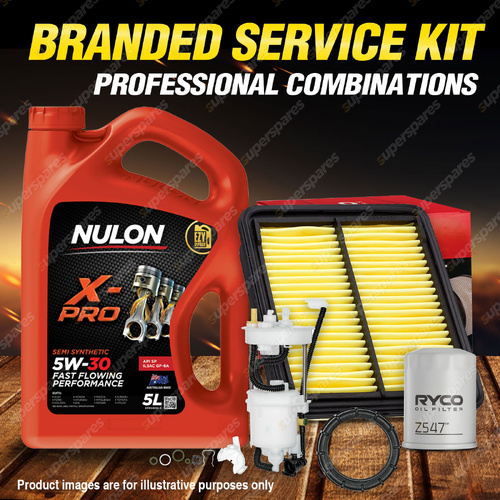 Ryco Oil Air Fuel Filter 5L XPR5W30 Oil Service Kit for Honda Jazz GE 1.3L 1.5L