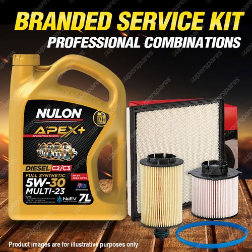Ryco Oil Air Fuel Filter 7L APX5W30C23 Service Kit for Holden Cruze JH 2.0L CDi