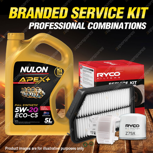 Ryco Oil Air Fuel Filter 5L APX5W20C5 Service Kit for Hyundai ix35 LM 2.0L 10-15