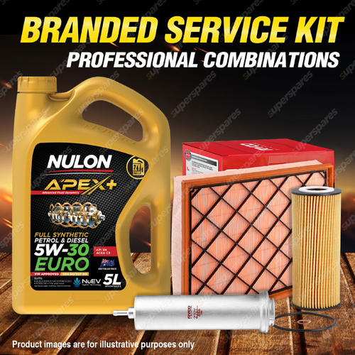 Ryco Oil Air Fuel Filter 5L APX5W30C3 Oil Service Kit for BMW X6 E71 3.0L TDi