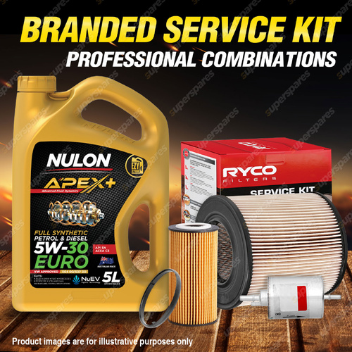 Ryco Oil Air Fuel Filter 5L APX5W30C3 Oil Service Kit for Audi A6 C6 2.0L TFSi