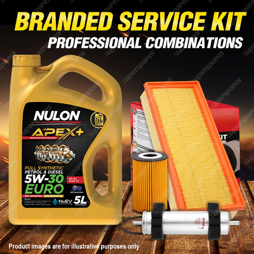 Ryco Oil Air Fuel Filter 5L APX5W30C3 Oil Service Kit for Audi Q5 8R 2.0L TDi