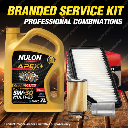 Ryco Oil Air Fuel Filter 7L APX5W30C23 Engine Oil for Hyundai Accent RB 1.6L TDi