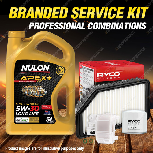Ryco Oil Air Fuel Filter 5L APX5W30D1 Service Kit for Hyundai Accent RB 11-13
