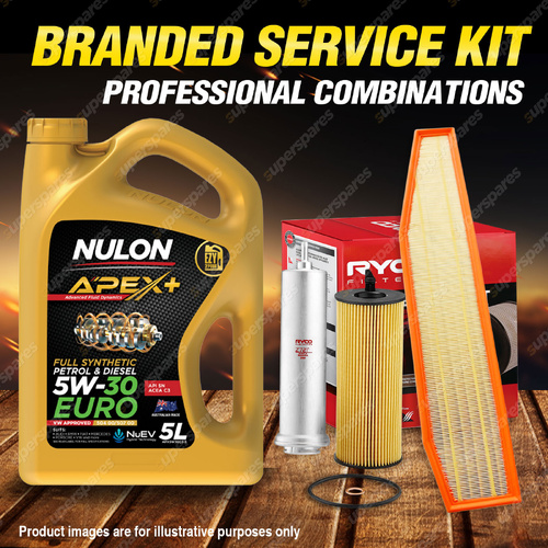 Ryco Oil Air Fuel Filter 5L APX5W30C3 Oil Service Kit for BMW X3 E83 2.0L TDi