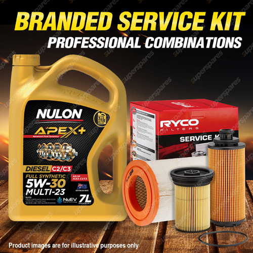Ryco Oil Air Fuel Filter 7L APX5W30C23 Engine Oil for Holden Trailblazer RG 2.8L