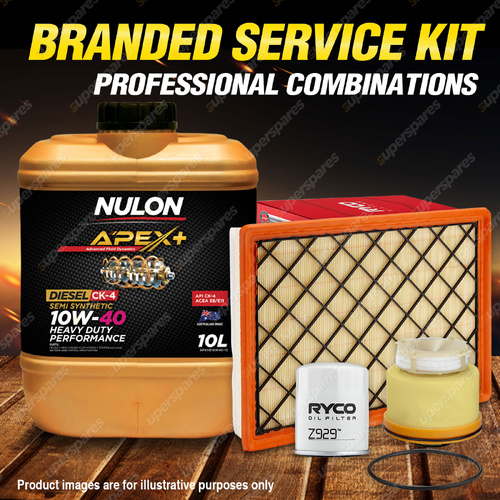 Ryco Oil Air Fuel Filter 10L APXHD10W40 Oil Kit for Isuzu D-Max TF MU-X 3.0 TD