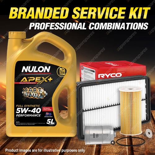 Ryco Oil Air Fuel Filter 5L APX5W40 Service Kit for Hyundai Santa Fe DM 2.2 TD