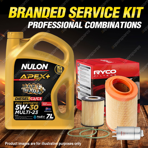 Ryco Oil Air Fuel Filter 7L APX5W30C23 Service Kit for Alfa Romeo 159 1.9L JTD