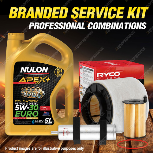 Ryco Oil Air Fuel Filter 5L APX5W30C3 Service Kit for Audi A4 B8 A5 8T SQ5 8R TD
