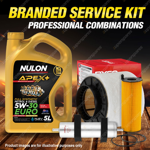 Ryco Oil Air Fuel Filter 5L APX5W30C3 Service Kit for Audi A4 B8 A5 8T V6 TDi