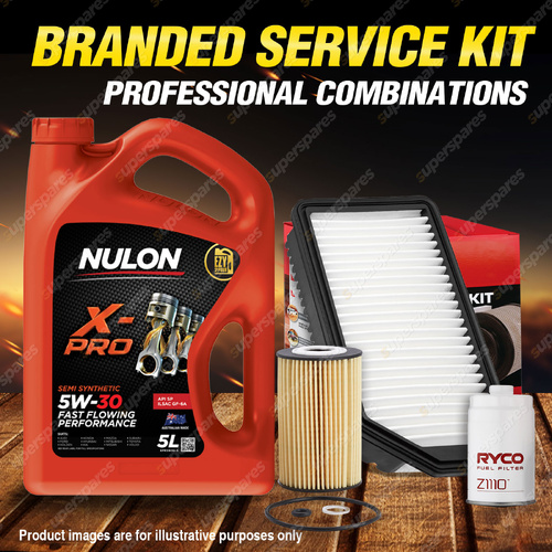 Ryco Oil Air Fuel Filter 5L XPR5W30 Oil Service Kit for Hyundai i30 GD 1.6L CRDi