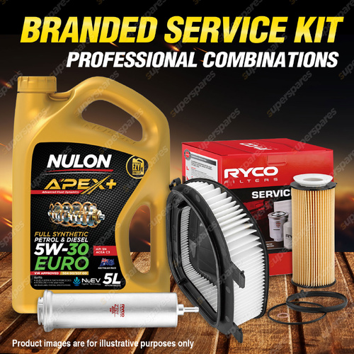 Ryco Oil Air Fuel Filter 5L APX5W30C3 Service Kit for BMW X5 E70 X6 E71 3.0L TDi
