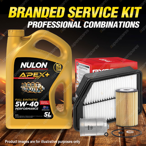 Ryco Oil Air Fuel Filter 5L APX5W40 Oil Service Kit for Hyundai i40 VF 1.7L CRDi