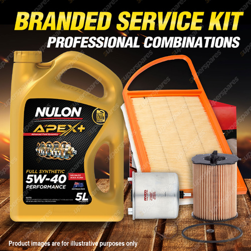 Ryco Oil Air Fuel Filter 5L APX5W40 Service Kit for Citroen DS4 F7 1.6L e-HDi