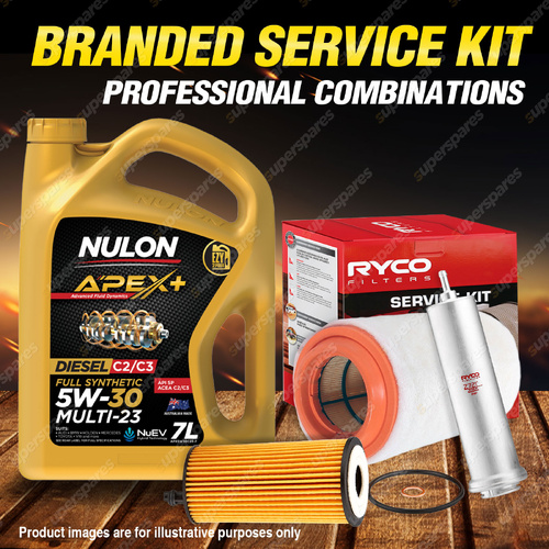 Ryco Oil Air Fuel Filter 7L APX5W30C23 Engine Oil for Mini Cooper D R56 R60 4Cyl