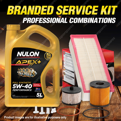 Ryco Oil Air Fuel Filter 5L APX5W40 Oil Service Kit for Fiat Scudo 272 2.0L JTD