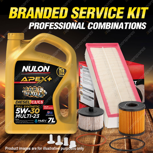 Ryco Oil Air Fuel Filter 7L APX5W30C23 Service Kit for Citroen Dispatch 2.0L HDi