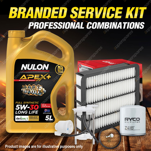 Ryco Oil Air Fuel Filter 5L APX5W30D1 Engine Oil for Toyota Hiace TRH201 221 223