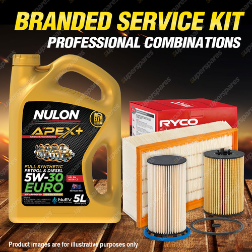 Ryco Oil Air Fuel Filter 5L APX5W30C3 Service Kit for Volkswagen Tiguan 5N TDi