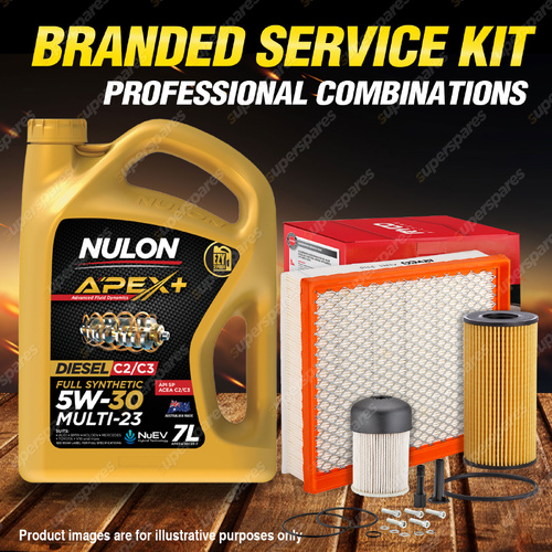 Ryco Oil Air Fuel Filter 7L APX5W30C23 Engine Oil for Nissan Navara NP300 2.3 TD