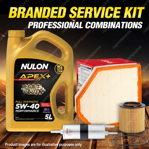 Ryco Oil Air Fuel Filter Nulon 5L APX5W40 Oil Service Kit for BMW X3 F25 2.0L