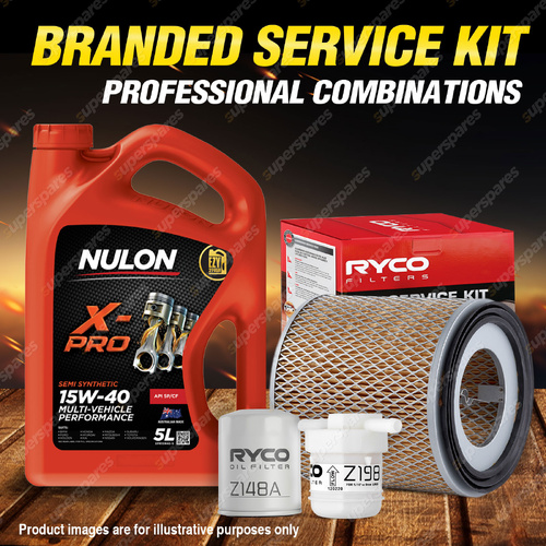Ryco Oil Air Fuel Filter 5L XPR15W40 Service Kit for Mazda E1800 E2000 Ezyloader