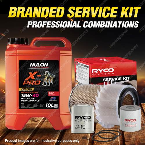 Ryco Oil Air Fuel Filter 10L XPRHD15W40 Oil Service Kit for Mazda T3500 SL 3.5L