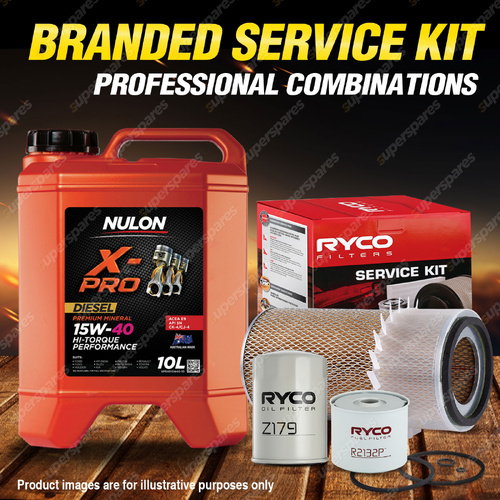 Ryco Oil Air Fuel Filter 10L XPRHD15W40 Oil Service Kit for Mazda T4100 ZB 4.1L
