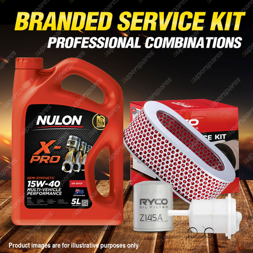 Ryco Oil Air Fuel Filter 5L XPR15W40 Oil Service Kit for Nissan Vanette C20 1.2L