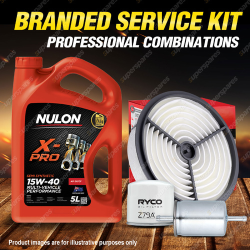 Ryco Oil Air Fuel Filter 5L XPR15W40 Service Kit for Holden Rodeo TFR TFS 17 25