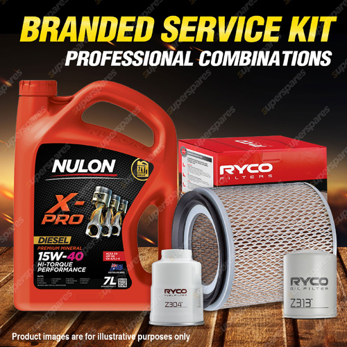 Ryco Oil Air Fuel Filter 7L XPRHD15W40 Service Kit for Triton ME MF MG MH 2.5 TD