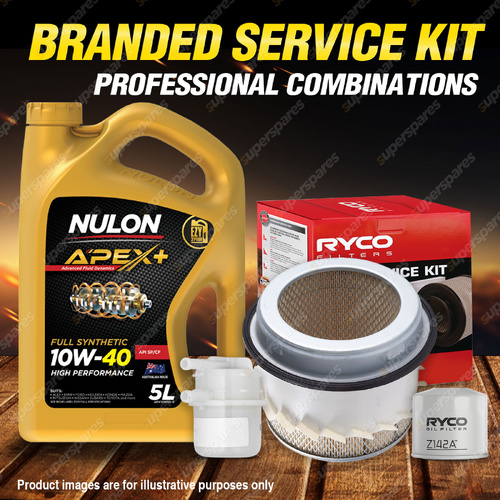 Ryco Oil Air Fuel Filter 5L APX10W40 Service Kit for Mitsubishi Express SF SG SH