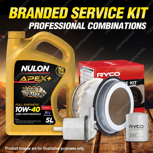 Ryco Oil Air Fuel Filter 5L APX10W40 Service Kit for Mitsubishi Express SJ 2.0L