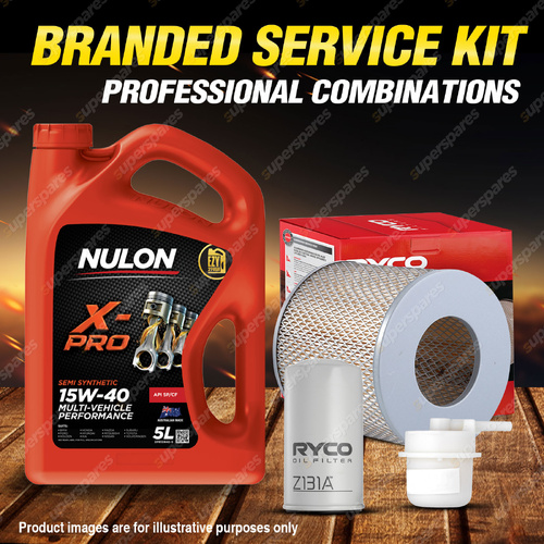 Ryco Oil Air Fuel Filter 5L XPR15W40 Service Kit for Toyota Hilux RN 105 106 110