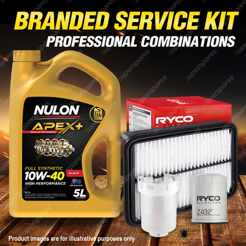 Ryco Oil Air Fuel Filter 5L APX10W40 Service Kit for Toyota Celica ZZT231 99-01