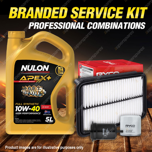 Ryco Oil Air Fuel Filter 5L APX10W40 Service Kit for Daihatsu Terios J100 1.3L