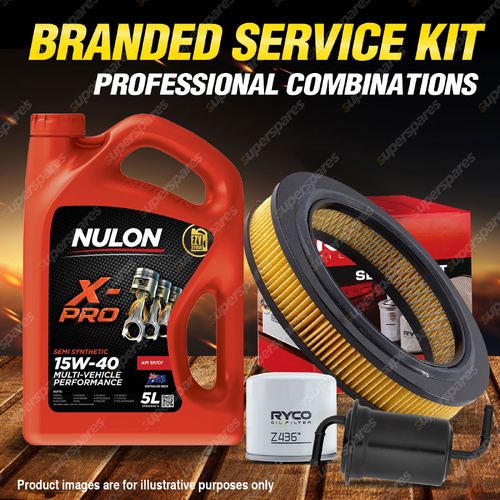 Ryco Oil Air Fuel Filter 5L XPR15W40 Eng. Oil Service Kit for Mazda 121 DB 1.5L