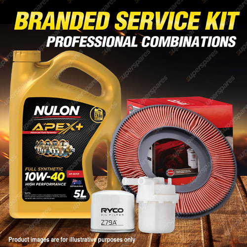 Ryco Oil Air Fuel Filter 5L APX10W40 Oil Service Kit for Ford Laser KF KH 1.6L