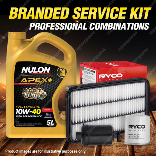 Ryco Oil Air Fuel Filter 5L APX10W40 Service Kit for Holden Apollo JM JP 2.2L