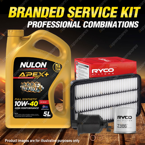 Ryco Oil Air Fuel Filter 5L APX10W40 Service Kit for Toyota Celica ST204 2.2L