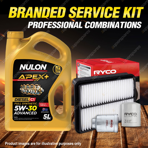 Ryco Oil Air Fuel Filter 5L APX5W30C1 Service Kit for Mitsubishi ASX GA XB TD